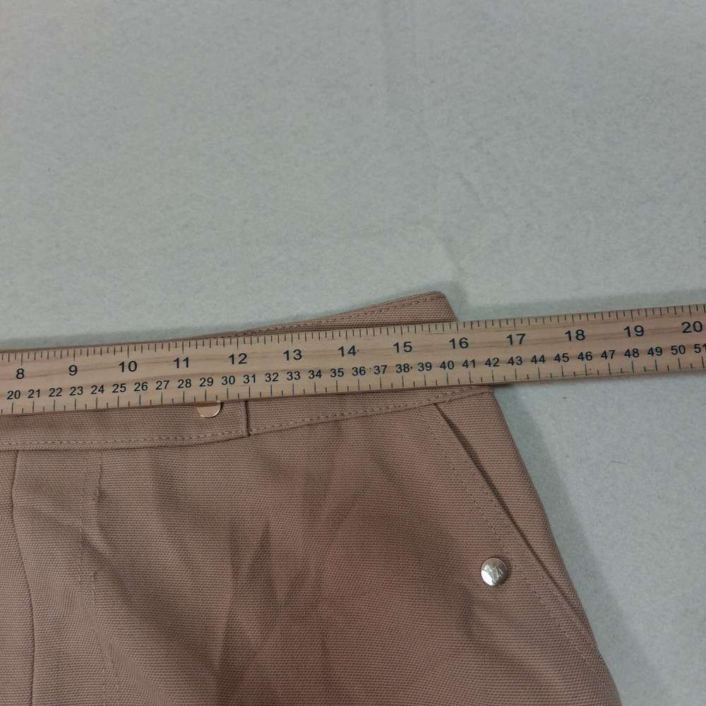 H&M Mini Skirt Womens 10 Tan Gold Snap Button Back Zip Textured A-Line 06253438 - Picture 6 of 8